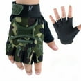 thumbnail image 1 of Alitao Fingerless Gloves Leather Work Gloves Children Sport Gloves for Training Gloves with Wrist Support for Fitness Warm Gloves Army Green M, 1 of 4