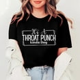 thumbnail image 1 of Alitao Graphic Tees Tshirts Shirts It's A Throat Punch Kinda Day Letter Print Round Neck Short Sleeve T Shirt Top Shirts for Women Summer Outfits Black L, 1 of 1