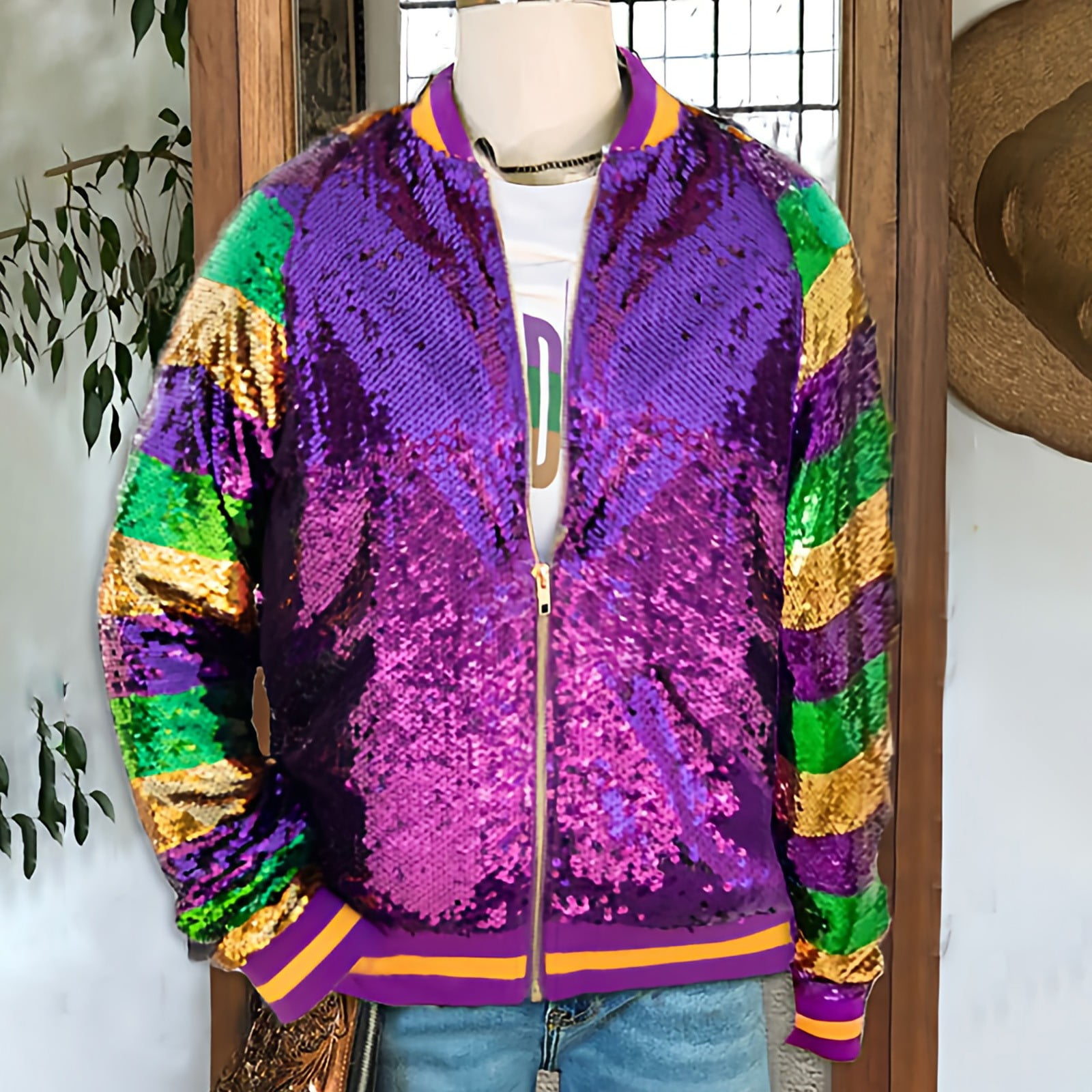 sequin mardi gras jacket