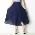 thumbnail image 1 of Alitao Maxi Skirt A Line Skirt Woman Summertime Loose Solid Color Thin Wide Leg Pants Slim Ninth Chiffon High Waisted Pants Pencil Skirt Flowy Skirt Dark Blue XL, 1 of 6