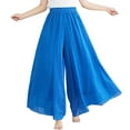 thumbnail image 1 of Alitao Maxi Skirt Linen Pants Women Cotton Linen Fashion Double Layer Elastic Waist Pants Culottes Material Comfortable Pants A Line Skirt Flowy Skirt Dark Blue A, 1 of 2