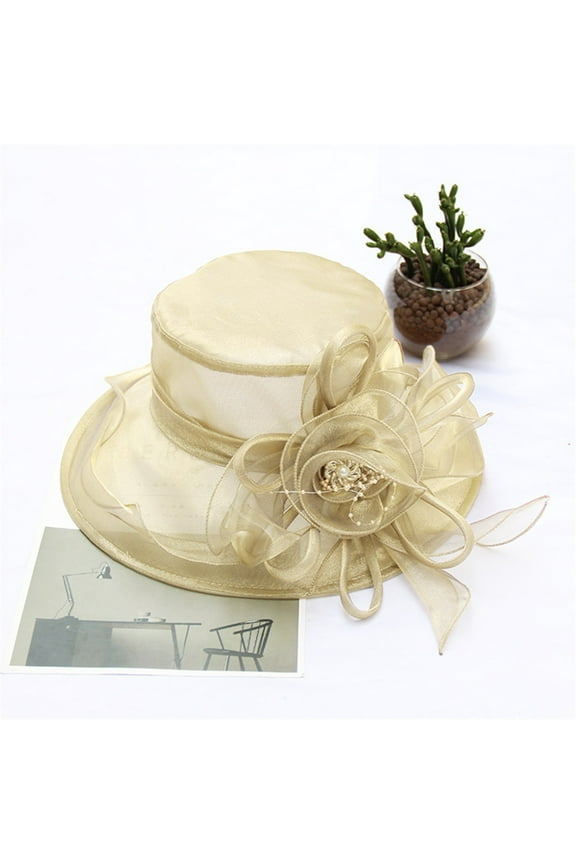 Party Hats Sun Hats Women's Church Kentucky Daily Cap Fascinator Bridal Tea Party Wedding Hat Wide Brim Hats Beach Hats Khaki One Size