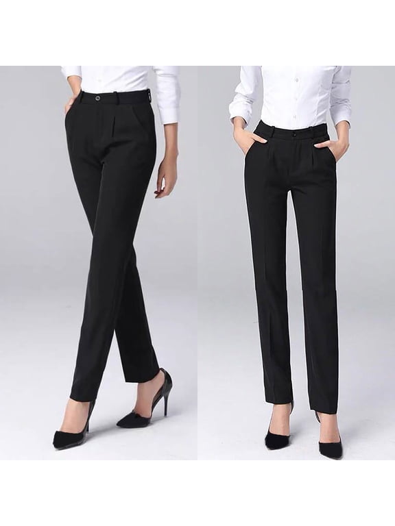Petite Pants Dress Pants Women Work Straight Mid Waist Chinos Button Down Straight Long Trousers Pants Pants Suit Pants Work Pants Business Casual Pants High Waisted Pants Black XL