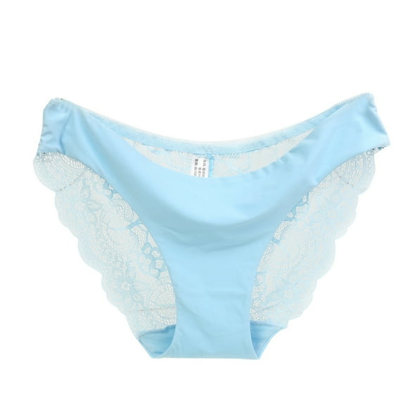 Alitao Seamless Underwear Thongs for Women Women lace Panties Seamless Cotton Panty Hollow briefs Underwear Blue/M No Show Underwear Womens Underwear Blue M