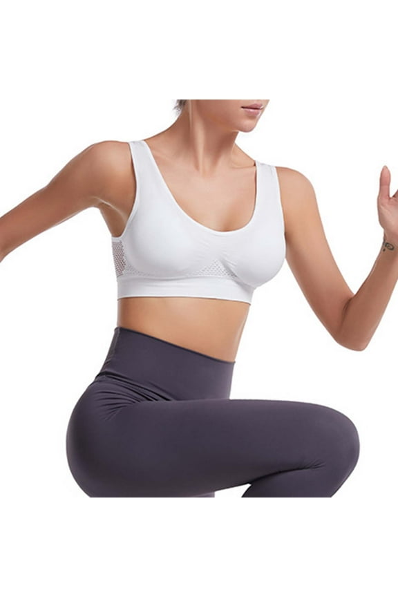 Sports Bra Seamless Bras Like Hot Cakes Hollow Sport Breathable Sport Comfortable Wireless Women Sport Underwear Bra Backless Bra Yoga Bra White XL