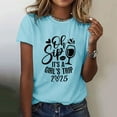 thumbnail image 1 of Alitao T Shirts for Women Cotton Tshirts Tshirts Shirts Women Vacation Tops Girls Trip in Progress Shirts Letter Printed Graphic Short Sleeve Tee Funny Tshirts Summer Tops Z1-Light Blue 3XL, 1 of 5