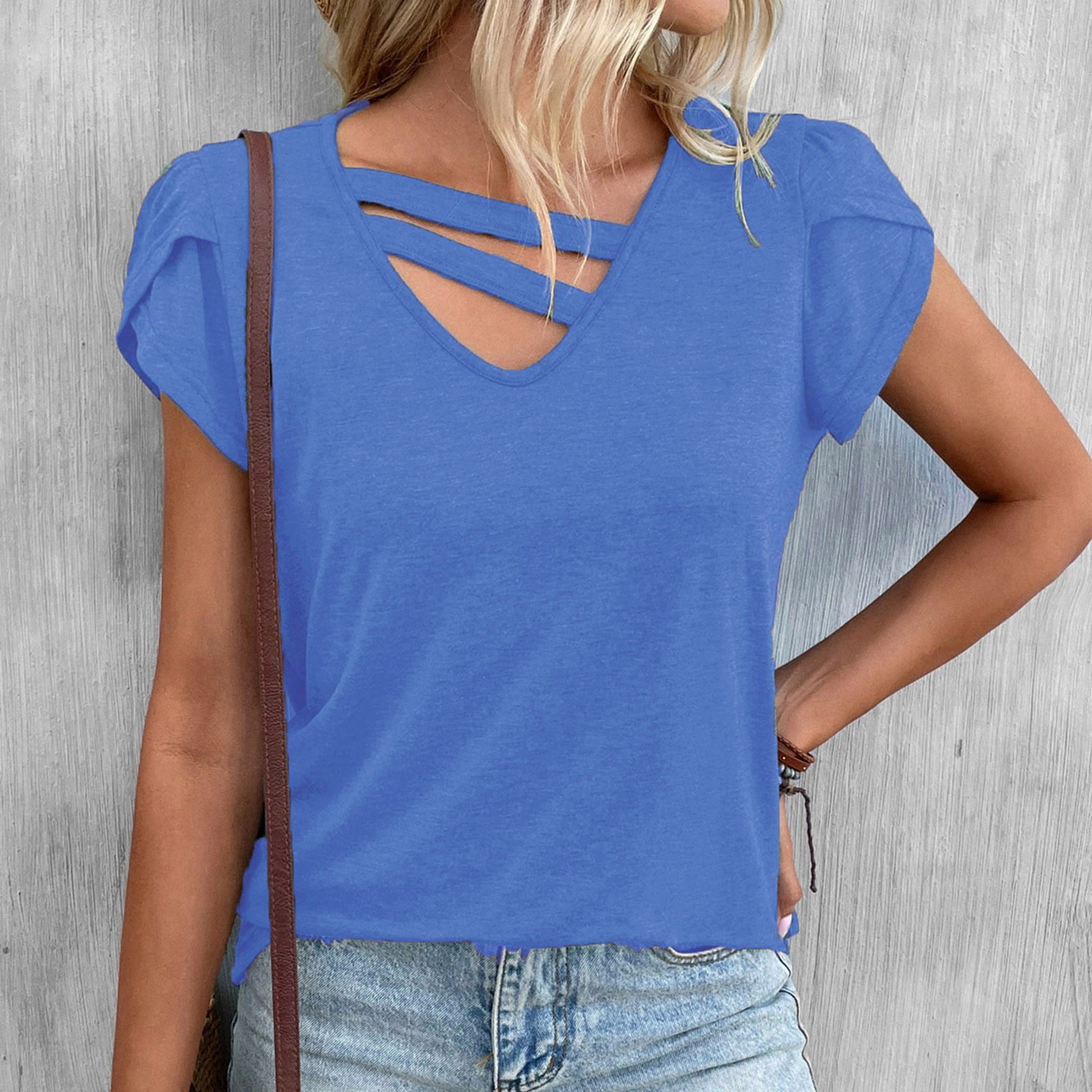 Alitao T Shirts For Women Tshirts Shirts 2025 Spring And Summer Women S Alitao T Shirts Women Tshirts Shirts 2025 Spring Summer Women S Clothing Solid Color V Neck Petal Sleeve Loose T Shirt Short Sleeve Shirts Summer Top D1cc762f E8b7 44e6 A13c 242ddd469033.abe03222ac90fa0ab9a25dfe05556b6d
