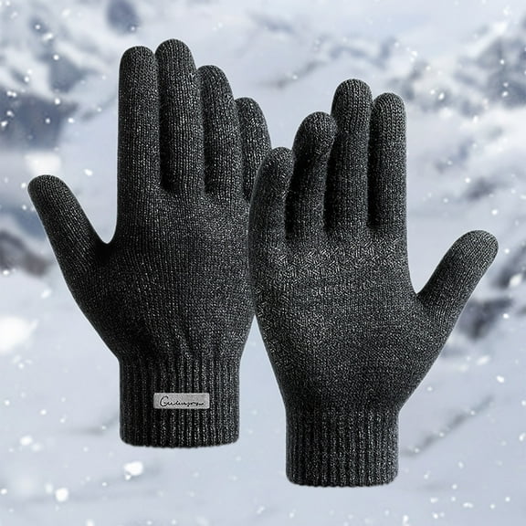 Alitao Winter Gloves Cotton Gloves Men's Winter Knitting Warm Plush Riding Wool Gloves Cycling Gloves I L