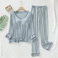 thumbnail image 1 of Alitao Womens Pajama Sets Lounge Sets Women's Petite Pajama Set Petite Length Tunic Top Wide Leg Pants Matching Pajamas Women'S Sleepwear Green XL, 1 of 3