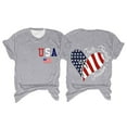 thumbnail image 1 of Alitao usa shirts for women,American Flag Shirt Women,4Th Of July Shirts Women,Cotton Shirts,T Shirts for Women,Short Sleeve Shirts,Z3-Gray,L, 1 of 3