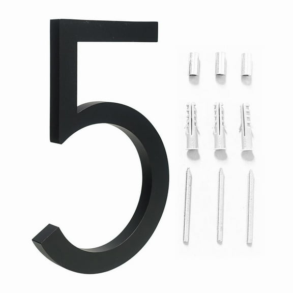 Aliuminum 142Mm Floating Exterior House Numbers 3D 0-9 Black Digital House Modern Number Signs For Street Apartment Address