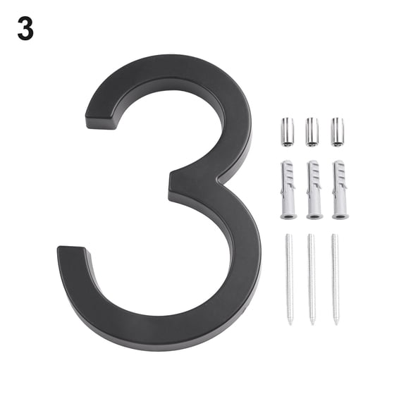 Aliuminum 142mm Floating Exterior House Numbers 3D 0-9 Black Digital House Modern Number Signs For Street Apartment Address