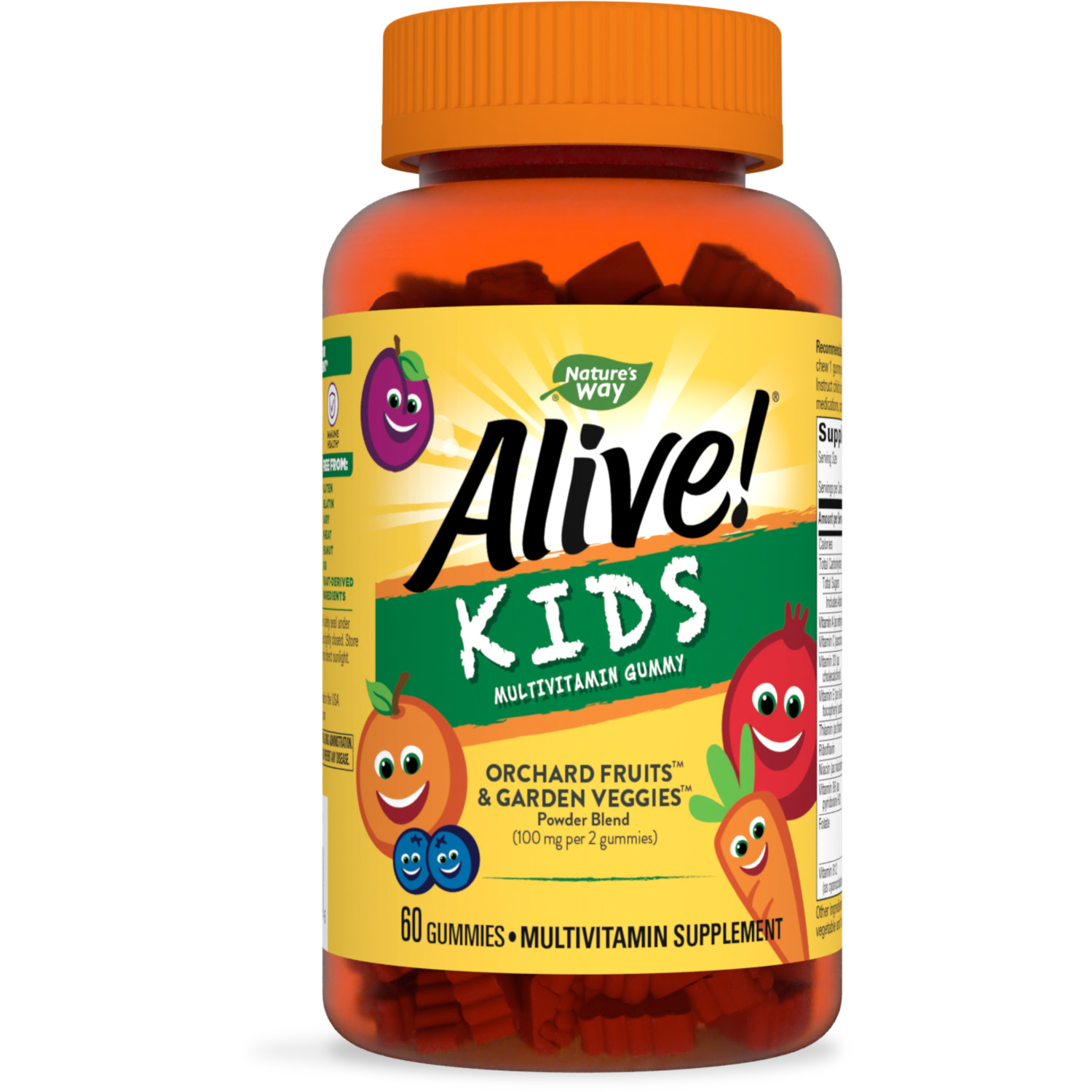 Alive! Kid's Daily Multivitamin Gummies, Supports Growth and Development*, Fruit Flavored, 60 Count - image 1 of 8