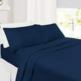 thumbnail image 1 of Alive Pixels 4 Pillow Covers Navy Solid 100% Cotton 4Pc 600TC (Queen 20x30, Navy), 1 of 6