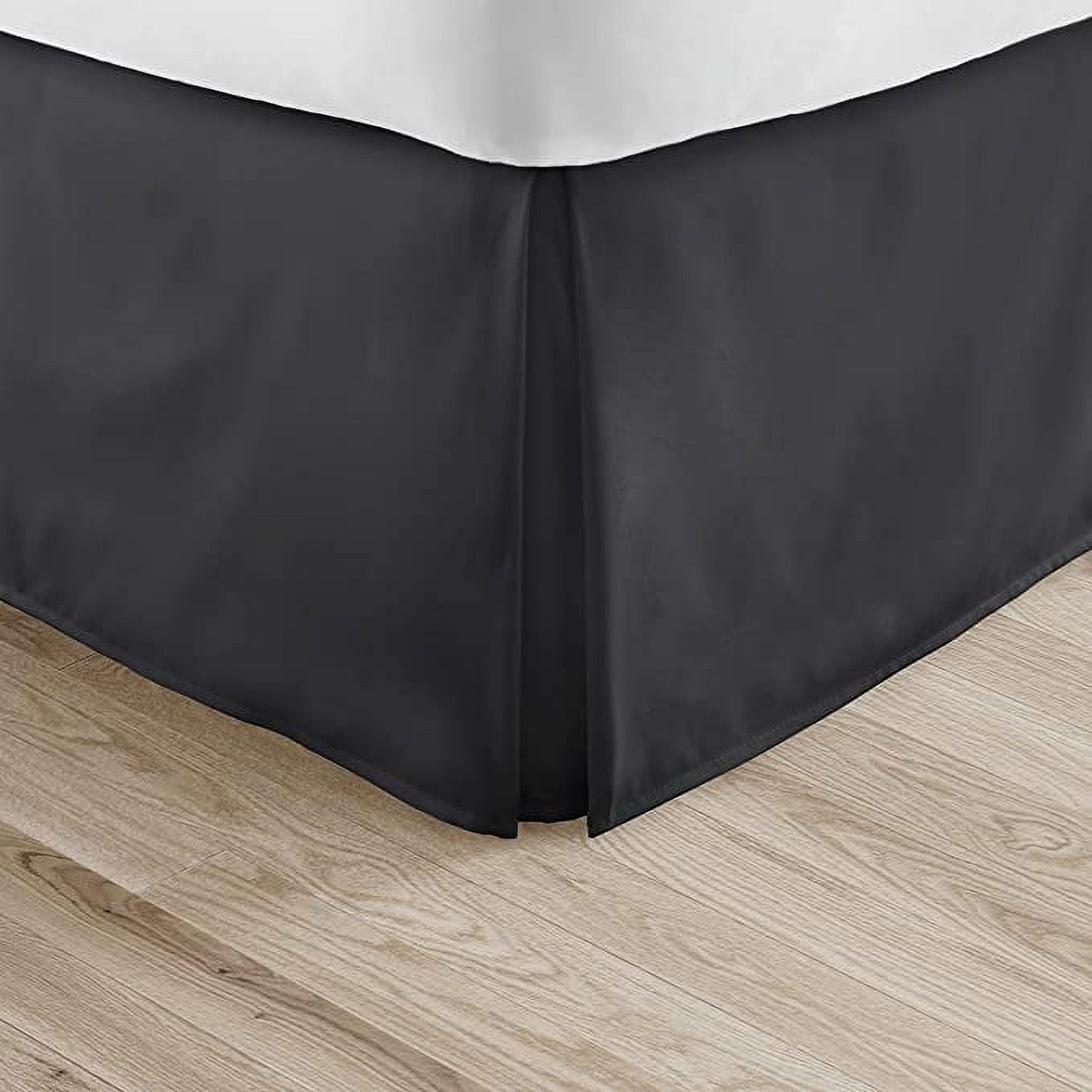 Alive Pixels Bed Skirt Black Solid 100% Cotton 1Pc 12 Inch Bed Skirt 600TC (California King, Black)