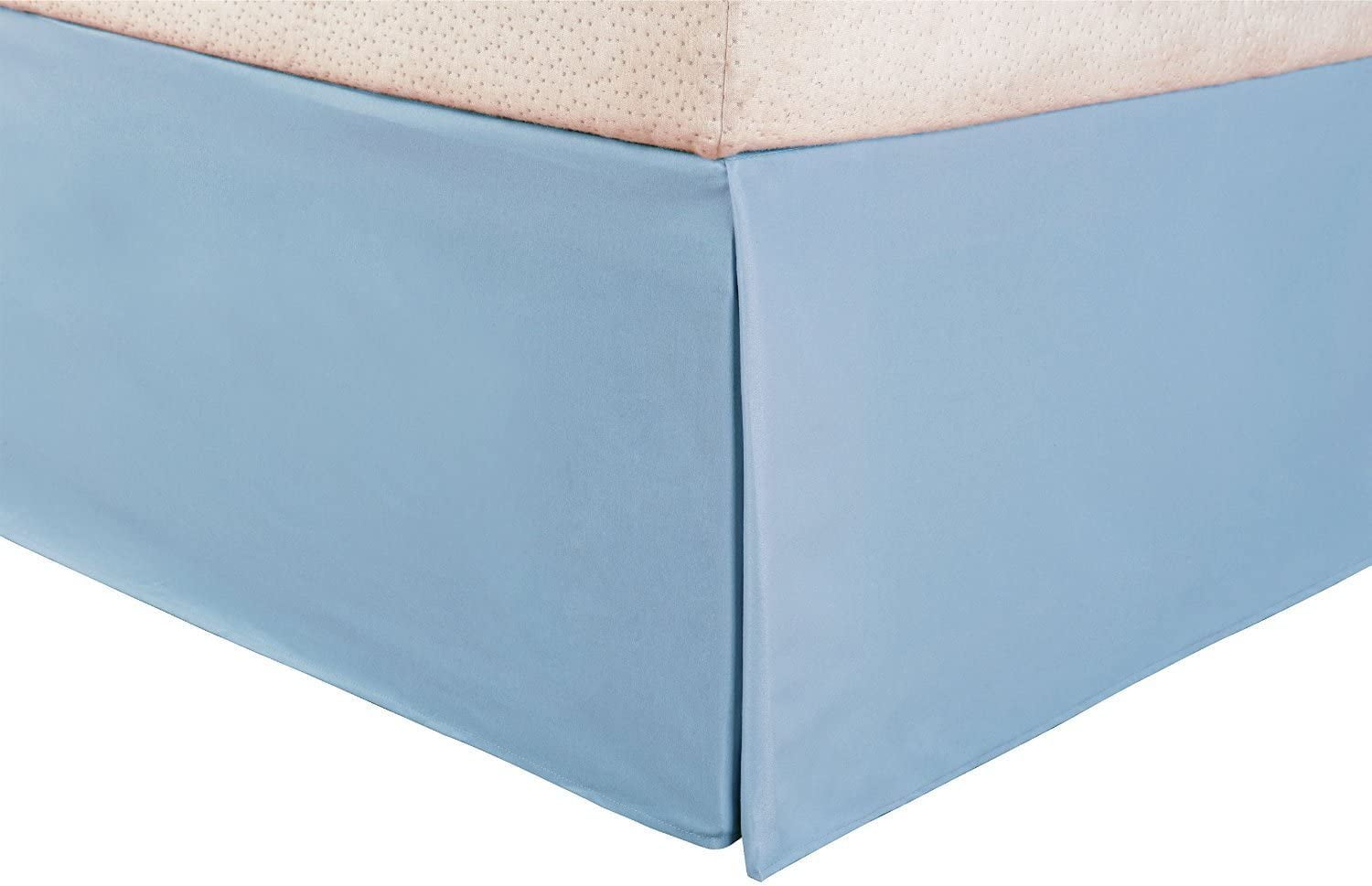 Pale Blue 100% Linen Bedskirt With Split Corner