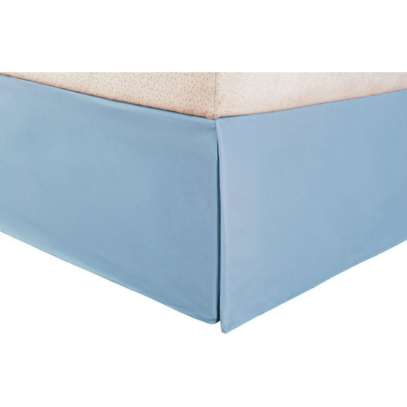 Alive Pixels Bed Skirt Blue Solid 100% Cotton Split Corner 1Pc 21 Inch Drop 800TC (Full, Blue)