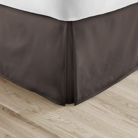 Alive Pixels Bed Skirt Chocolate Solid 100 Percent Pure Cotton Super Soft 1-Piece Bed Skirt with 9" Inches Bed Skirt 450TC