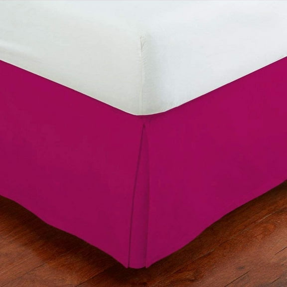 Alive Pixels Bed Skirt Hot Pink Solid 100% Cotton 1Pc 9 inch Bed Skirt 600TC (Full, Hot Pink)