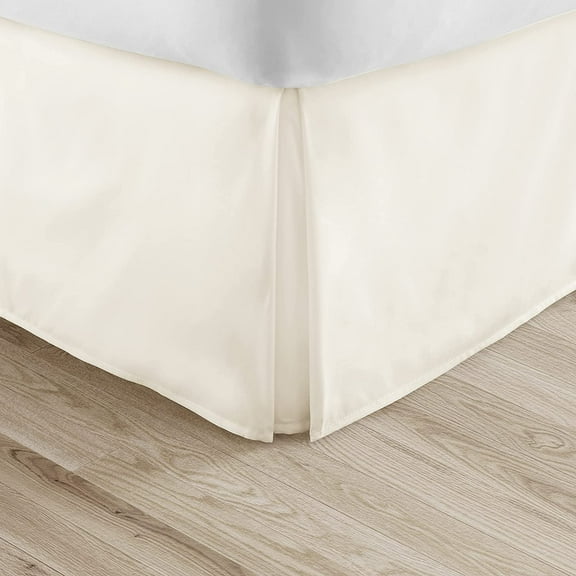 Alive Pixels Bed Skirt Ivory Solid 100% Cotton 1Pc 12 inch Bed Skirt 800TC (Queen, Ivory)