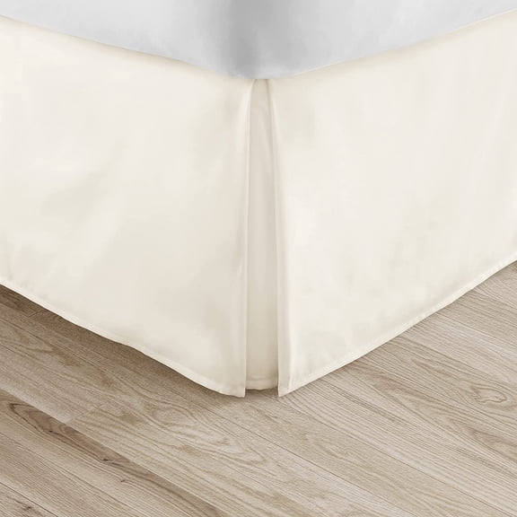 Alive Pixels Bed Skirt Ivory Solid 100% Cotton 1Pc 9 Inch Bed Skirt 800TC (Twin, Ivory)