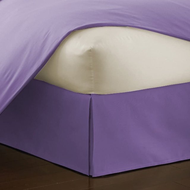 Alive Pixels Bed Skirt Lavender Solid 100 Percent Cotton Split Corner