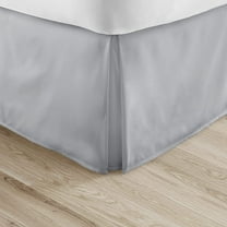 Alive Pixels Bed Skirt Silver Grey Solid 100% Cotton 1Pc 12 inch Bed Skirt 800TC (Queen, Silver Grey)