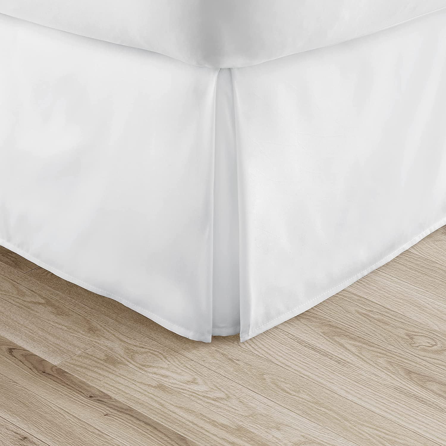 Alive Pixels Bed Skirt White Solid 100% Cotton 1Pc 10 inch Bed Skirt 600TC (Olympic Queen, White)