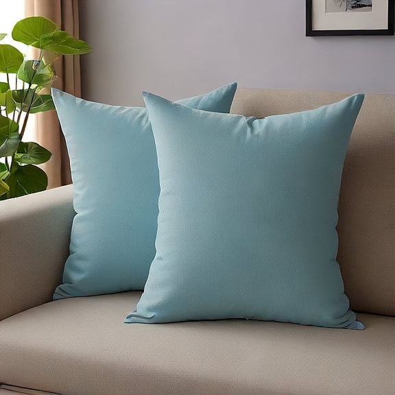 Alive Pixels Euro Pillow Shams Blue Solid 100 Percent Cotton 4-Piece Pillowcases 410TC (Euro 26x26, Blue)