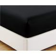 thumbnail image 1 of Alive Pixels Fitted Sheet Black Solid 100% Cotton 1Pc 22 inch Pocket 600TC (Full, Black), 1 of 6