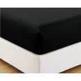 thumbnail image 1 of Alive Pixels Fitted Sheet Black Solid 100% Pure Cotton 1-Piece 8" Inch Pocket 800TC (Twin, Black), 1 of 6