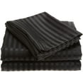thumbnail image 1 of Alive Pixels Fitted Sheet Black Stripe 100% Cotton 1Pc 8 inch Pocket 600TC (King, Black), 1 of 5
