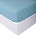 thumbnail image 1 of Alive Pixels Fitted Sheet Blue Solid Cotton 1Pc 16 inch Pocket 800TC (Full, Blue), 1 of 6