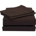 thumbnail image 1 of Alive Pixels Fitted Sheet Chocolate Stripe 100% Cotton 1Pc 18" inch Pocket 1000TC, 1 of 5
