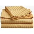 thumbnail image 1 of Alive Pixels Fitted Sheet Gold Stripe 100% Cotton 1Pc 17 inch Pocket 600TC (CalKing, Gold), 1 of 5