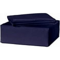 thumbnail image 1 of Alive Pixels Fitted Sheet Navy Blue Solid 100% Cotton 1Pc 28 Inch Pocket 800TC (Olympic Queen, Navy Blue), 1 of 6