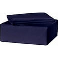 thumbnail image 1 of Alive Pixels Fitted Sheet Navy Blue Solid Cotton 1Pc 16 Inch Pocket 600TC (Twin-XL, Navy Blue), 1 of 6