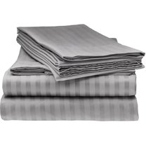 Alive Pixels Fitted Sheet Silver Grey Solid 100% Cotton 1Pc 12 inch inch Pocket 800TC (Queen, Silver Grey)