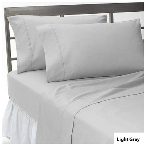 Alive Pixels Fitted Sheet Silver Grey Solid 100 Percent Cotton 1-Pc Fitted Sheet with 9 Inch Pocket Fitted Sheet 300TC (California King, Silver Grey)