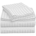 thumbnail image 1 of Alive Pixels Fitted Sheet White Stripe 100% Cotton 1Pc 15 inch Pocket 1000TC (Full, White), 1 of 5