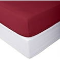 thumbnail image 1 of Alive Pixels Flat Sheet with Burgundy Solid 100% Cotton 3Pc Set (CalKing, Burgundy), 1 of 5