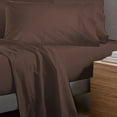 thumbnail image 1 of Alive Pixels Flat Sheet with Two Pillowcases Chocolate Solid 100 Percent Cotton 3-Pc Set (Olympic Queen, Chocolate), 1 of 6