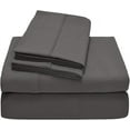 thumbnail image 1 of Alive Pixels Flat Sheet with Two Pillowcases Dark Grey Solid 100% Cotton 3-Pc Set (Twin, Dark Grey), 1 of 6
