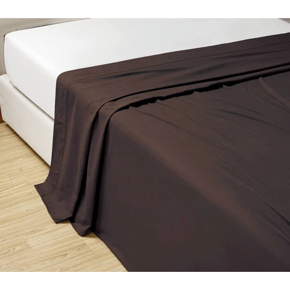 Alive Pixels Flat Sheets Pack of 6 Chocolate Solid 100% Cotton Top Sheets 1000TC (Full, Chocolate)