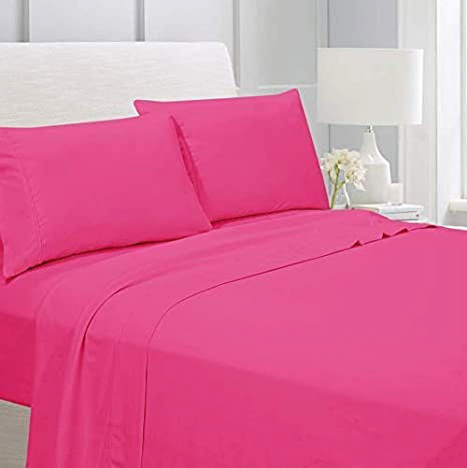 Alive Pixels Flat Sheets Pack of 6 Hot Pink Solid 100 Cotton Top