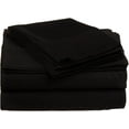 thumbnail image 1 of Alive Pixels Sheet Set Black Solid 100% Cotton 4Pc 18 inch Pocket 600TC (Olympic Queen, Black), 1 of 5