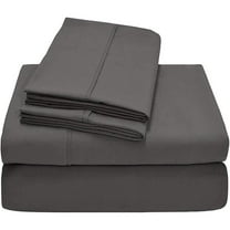 Alive Pixels Sheet Set Dark Grey Solid 100% Cotton 4Pc with 8 inch Pocket 600TC (CalKing, Dark Grey)