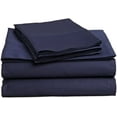 thumbnail image 1 of Alive Pixels Sheet Set (Pack of 2 Set) Navy Solid 100% Cotton 15 inch pocket 600TC (Queen, Navy), 1 of 5
