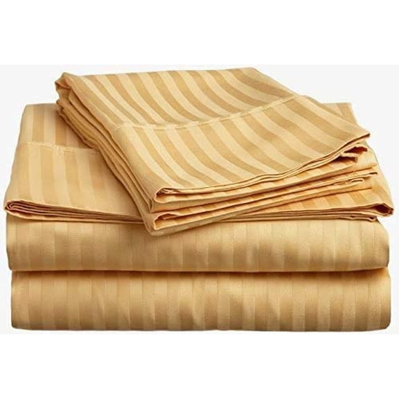 Alive Pixels Sheet Set Peach Solid 100% Cotton 4Pc with 8 Inch Pocket 800TC (Twin-XL, Peach)