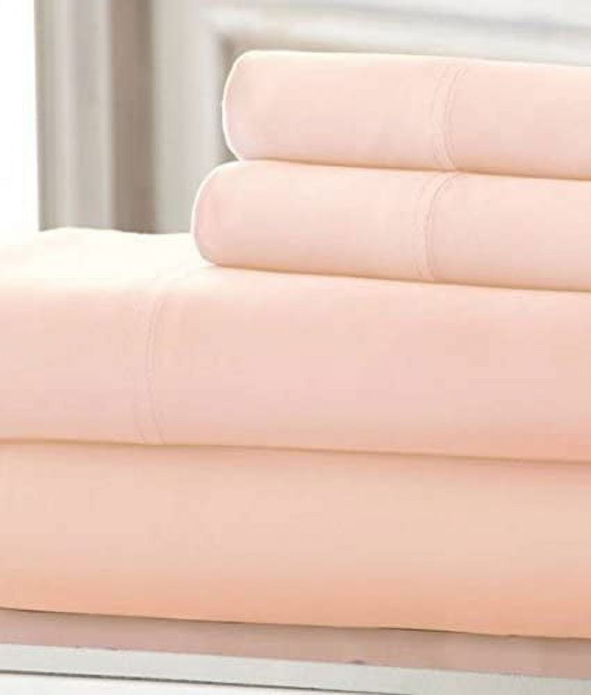 Alive Pixels Sheet Set Peach Solid 100% Cotton 4Pcs 15 inch Pocket ...